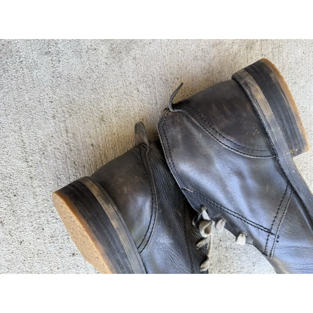 bed stu black leather boots size 10.5